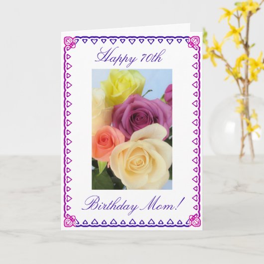 De 70ste verjaardag van mama kaart (Gele Bloem)