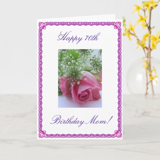 De 70ste verjaardag van mama kaart (Gele Bloem)