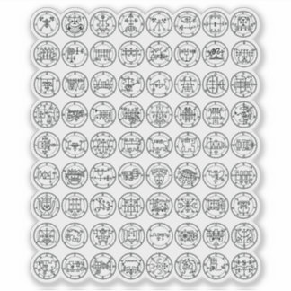 De 72 Demon Sigils van Ars Goetia Sticker