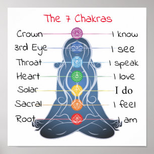 De 7 Chakras 12x12 inch Poster