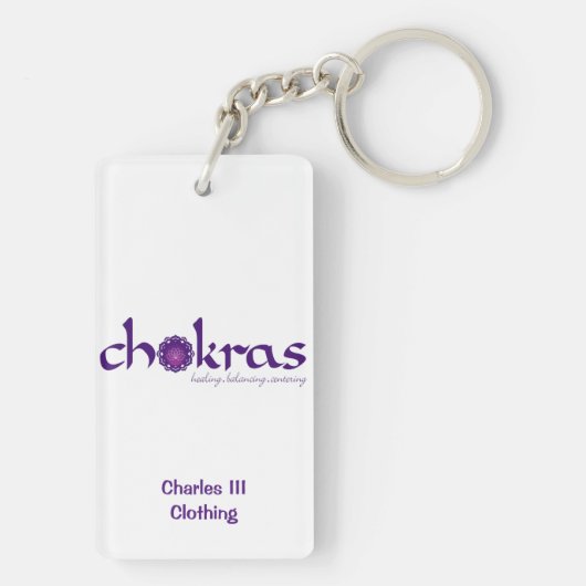 De 7 Chakras Acrylische Sleutelhanger (achterkant)