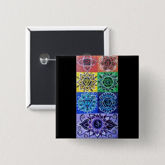 De 7 Chakra's Button (Voorkant /achterkant)