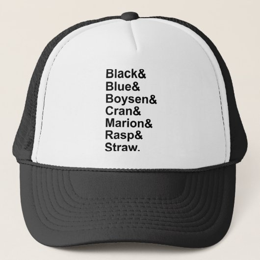 De 7 Soorten Bessen Bramenbes Aardbei Framboos Trucker Pet (Voorkant)