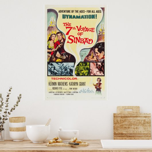 De 7e reis van Sinbad Poster (Keuken)