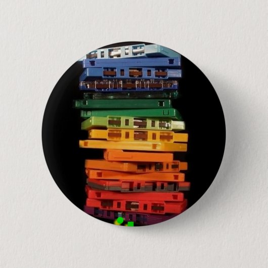De 80e regenboogkleurige casette ronde button 5,7 cm (Voorkant)