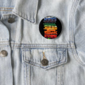 De 80e regenboogkleurige casette ronde button 5,7 cm (In situ)