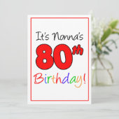 De 80e verjaardag van Nonna van de verjaardag van  Kaart (Staand voorkant)