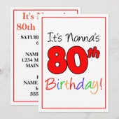 De 80e verjaardag van Nonna van de verjaardag van  Kaart (Voorkant / Achterkant)