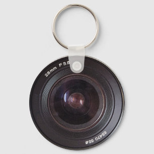 De 80s cameralens van de terugkeer op een keyring sleutelhanger
