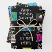 De 80's gepersonaliseerd inpakpapier vel (In situ)