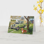 De 80ste :BOLD WORDING van papa. Kaart (Gele Bloem)