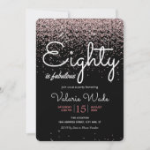 De 80ste is een fabelachtige feestdag roze glitter kaart (Voorkant)