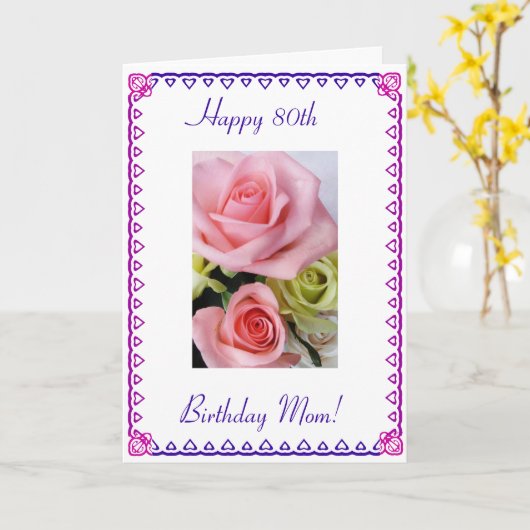 De 80ste verjaardag van mama kaart (Gele Bloem)