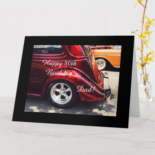 De 80ste verjaardag van papa kaart (Gele Bloem)