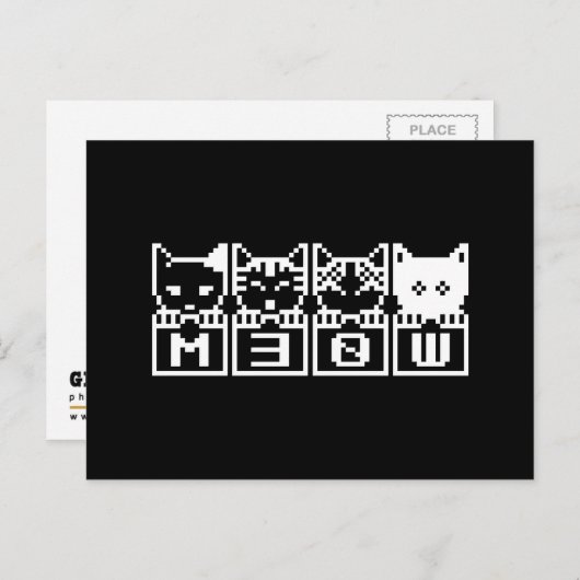 DE 8-BITS CATS M30W BRIEFKAART (Voorkant / Achterkant)