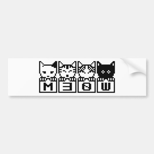 DE 8-BITS CATS M30W BUMPERSTICKER (Voorkant)