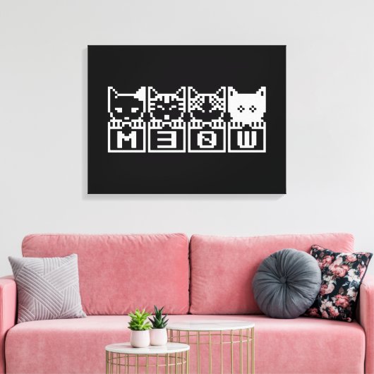DE 8-BITS CATS M30W CANVAS AFDRUK (Insitu (Woonkamer))