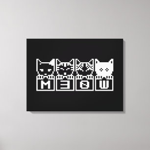 DE 8-BITS CATS M30W CANVAS AFDRUK