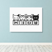 DE 8-BITS CATS M30W CANVAS AFDRUK (Insitu (Houten vloer))