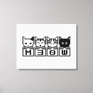 DE 8-BITS CATS M30W CANVAS AFDRUK