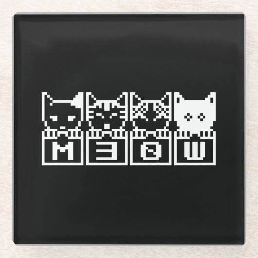 DE 8-BITS CATS M30W GLAZEN ONDERZETTER (Voorkant)