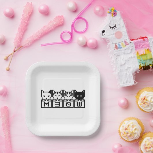 DE 8-BITS CATS M30W PAPIEREN BORDJE (Feest)