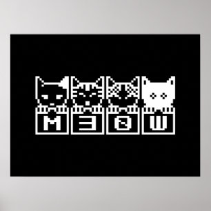DE 8-BITS CATS M30W POSTER