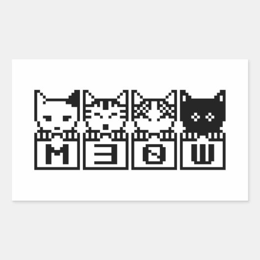 DE 8-BITS CATS M30W RECHTHOEKIGE STICKER (Voorkant)
