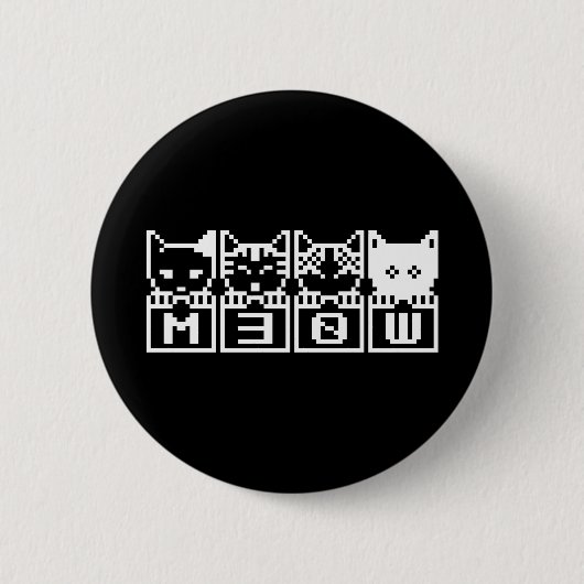 DE 8-BITS CATS M30W RONDE BUTTON 5,7 CM (Voorkant)
