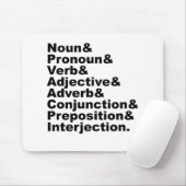 De 8 Delen van de Toespraak in de Engelse taal Muismat (Met muis)