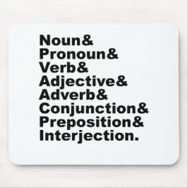 De 8 Delen van de Toespraak in de Engelse taal Muismat