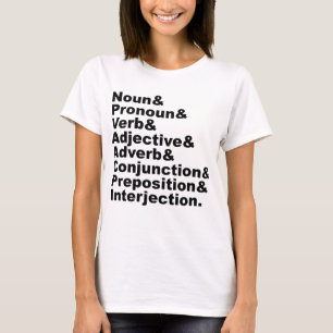 De 8 Delen van de Toespraak in de Engelse taal T-shirt