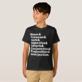 De 8 Delen van de Toespraak in de Engelse taal T-shirt (Voorkant volledig)