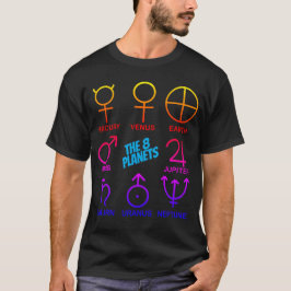 De 8 planeetsymbolen aanpasbaar t-shirt