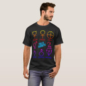 De 8 planeetsymbolen aanpasbaar t-shirt (Voorkant volledig)