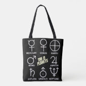De 8 planeetsymbolen grafiek tote bag (Achterkant)