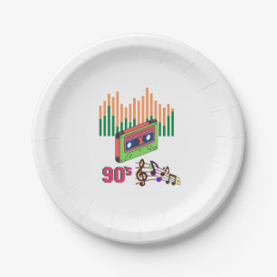 De 90 Cassette Player Music Retro Birthday Papieren Bordje