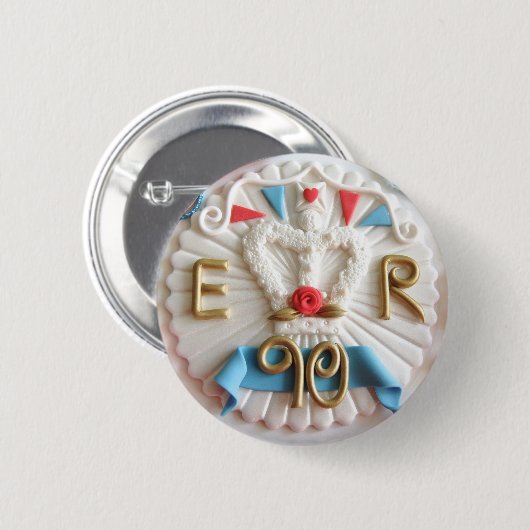 De 90e verjaardag van de koningin ronde button 5,7 cm (Voorkant /achterkant)