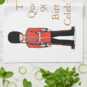 De 90e verjaardag van de koningin theedoek (Gevouwen)