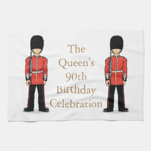 De 90e verjaardag van de koningin theedoek