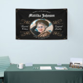 De 90e verjaardag van de perfecte zwarte gouden la spandoek (Beurs)