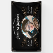 De 90e verjaardag van de perfecte zwarte gouden la spandoek (Verticaal)