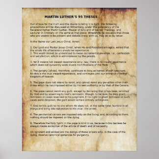 De 95 Theses MARTIN LUTHER poster