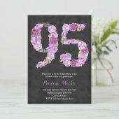 de 95e verjaardag van lavender nodigt florale uitn kaart (Staand voorkant)