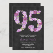 de 95e verjaardag van lavender nodigt florale uitn kaart (Voorkant / Achterkant)