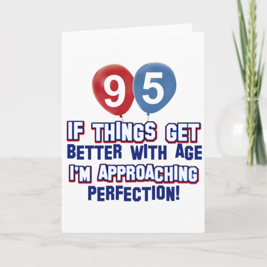 de 95ste gift van de éénjarigenverjaardag kaart (Voorkant)