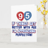 de 95ste gift van de éénjarigenverjaardag kaart (Gele Bloem)