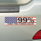 De 99% - Neem de Power Back Bumpersticker (Op auto)