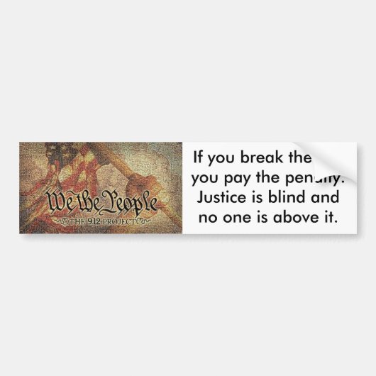 De 9-12 projectmozaïek en de 9 beginselen bumpersticker (Voorkant)