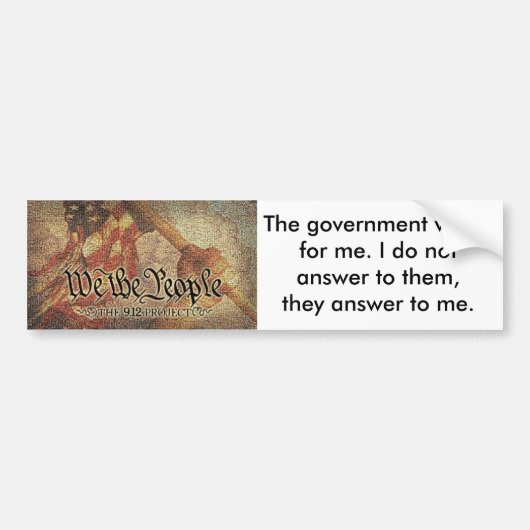 De 9-12 projectmozaïek en de 9 beginselen bumpersticker (Voorkant)